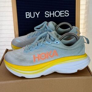Hoka One One Bondi 8 Womens Size 7.5 Sky Blue Running Shoes